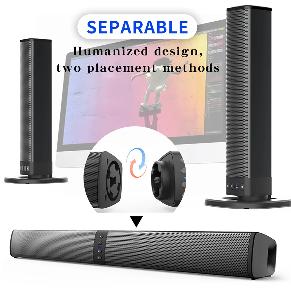 Home Bar And Theater - Drahtlose Bluetooth-TV-Soundbar, 2-Lautsprechersystem, Heimkino, Subwoofer, Soundbar,