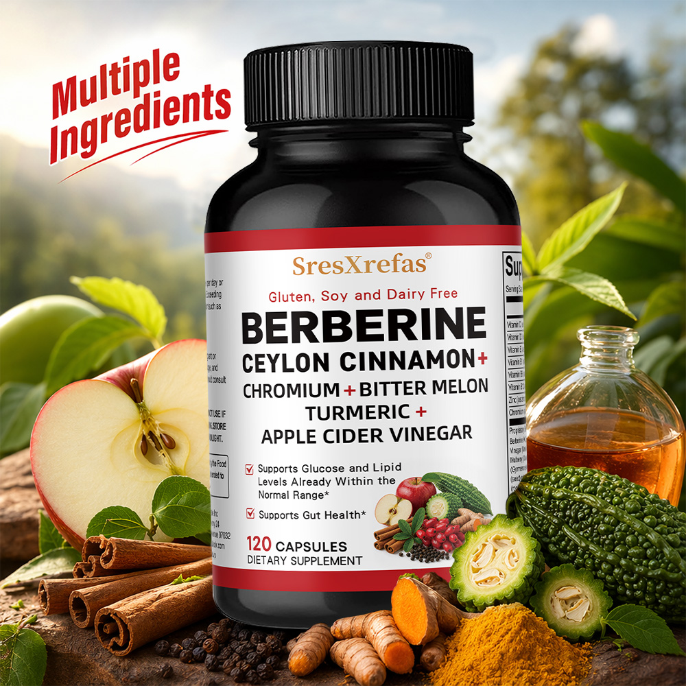 Bitters Bottle Set - Berberin Ceylon-Zimt Chrom Kurkuma Apfelessig Bittermelonen-Nahrungsergänzungsmittel