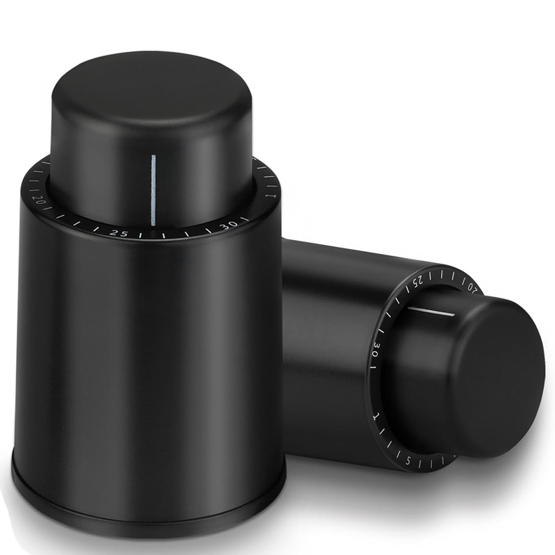 Wine Preservation Pump - Vakuum-Weinkonservierer mit Zeitskalaaufzeichnung, Weinflaschenstopper, wiederverwendbare Weinstopper,
