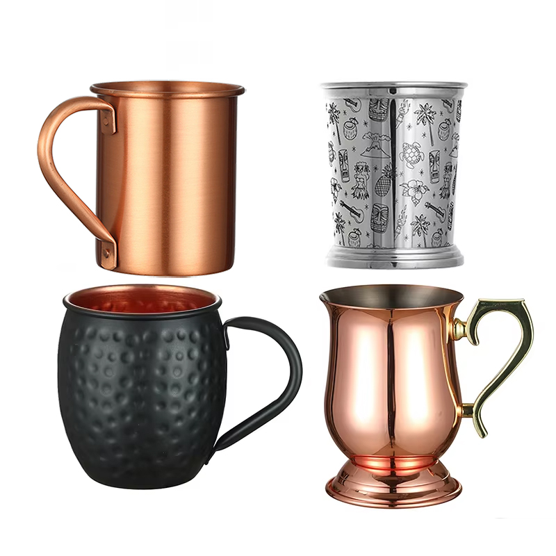 Mule Copper Mug - Gehämmerter, verkupferter Edelstahl, Moskauer Mule, Kupferbecher,