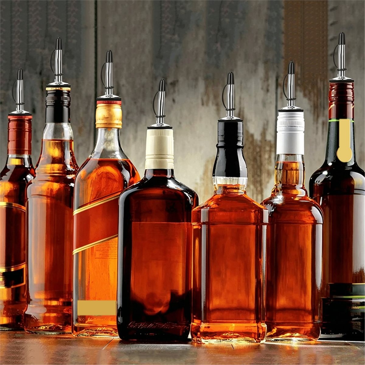 Speed Pourer Cap - 24er-Pack Edelstahl-Ausgießer mit konischem Aufsatz, Spirituosenausgießer