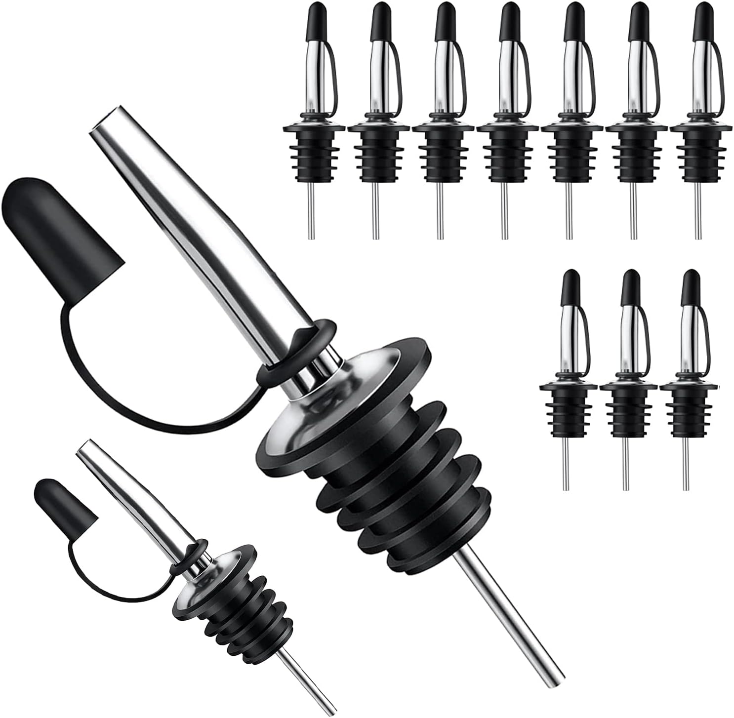Speed Pourer Cap - 12er-Pack Ausgießer mit Staubschutzkappen - Flaschenausgießer