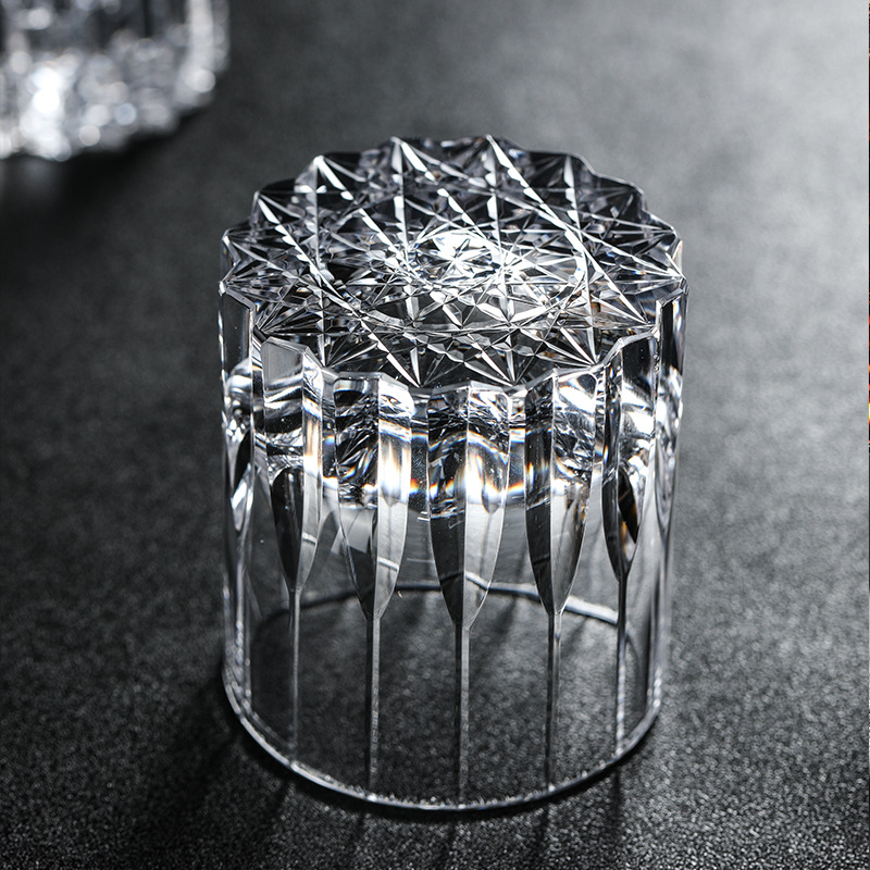 Highball Glass Set - Hochwertiges Edo Kiriko Kristall Asterism Lowball