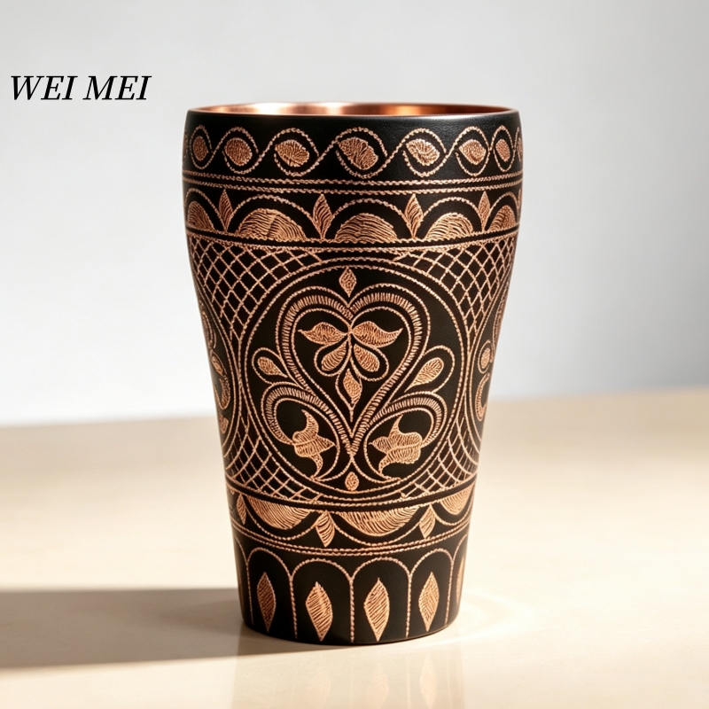 Mule Copper Mug - Handgefertigte Kupfer-Frühstückstasse, Zufälliges Muster, Einzigartiges Geschenk