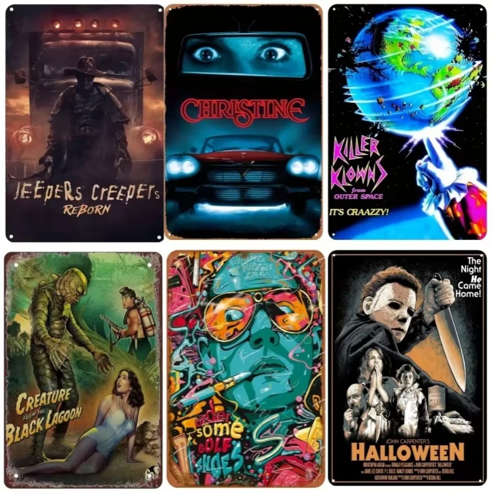 Home Bar And Theater - HD Metall-Blechschild Vintage Horrorfilm-Poster Wanddekoration für