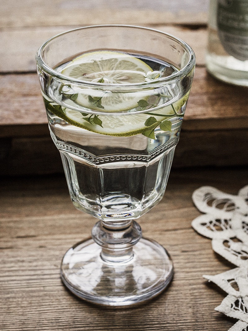 Highball Glass Set - Retro-Glas-Longdrinkglas mit Spitzenprägung in Rosa für