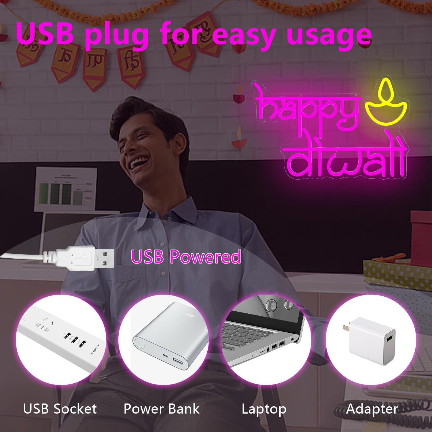 Fröhliches Diwali Neonschild U – Home Bar Signs Bewertung und Preis
