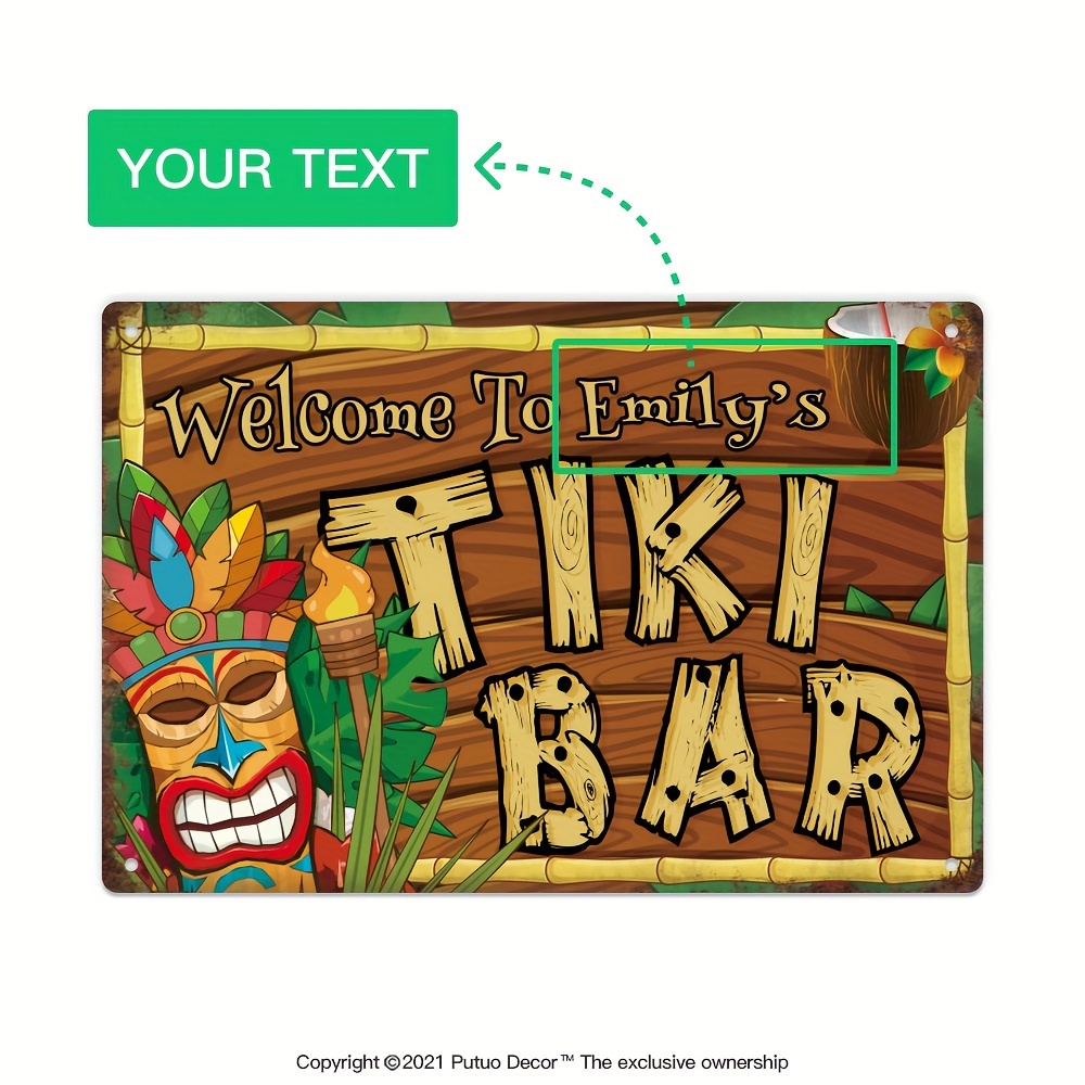 Individuelles Tiki-Bar-Schild, – Home Bar And Kitchen Bewertung und Preis
