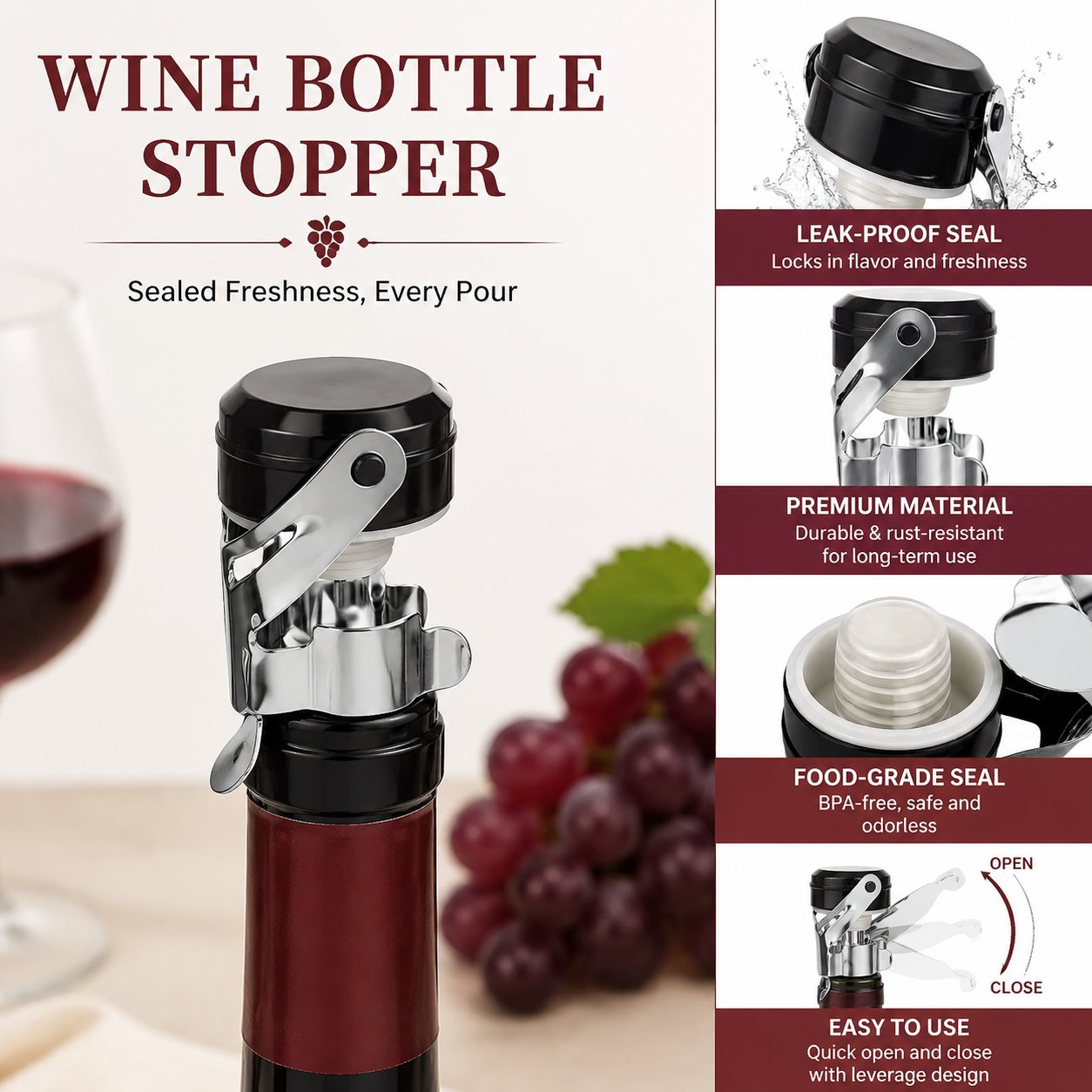 Cabilock 3-teiliger Flaschenve – Wine Preservation Pump Bewertung und Preis